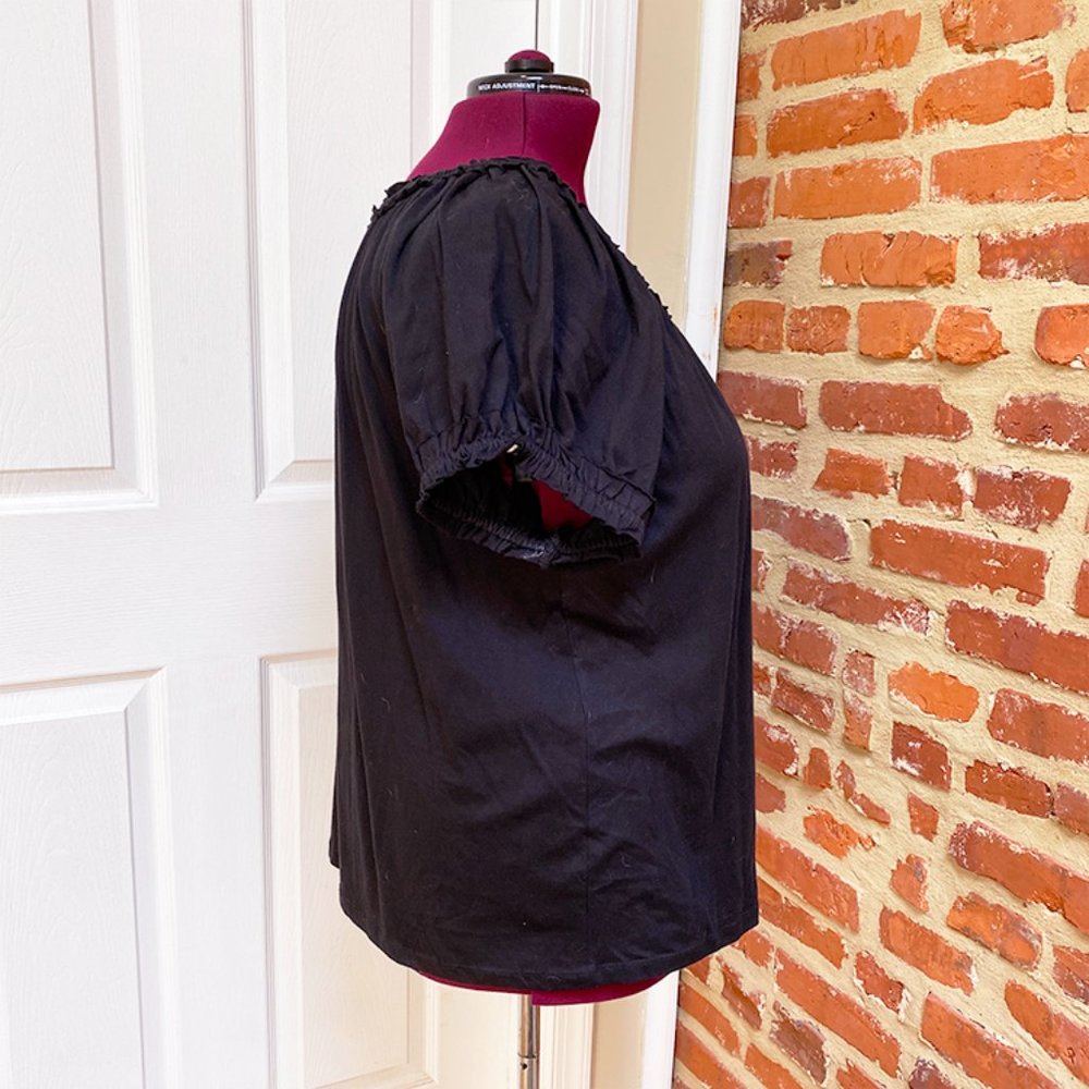 Grace Elements Black Jersey Ruffle Edge Shirt - image 2